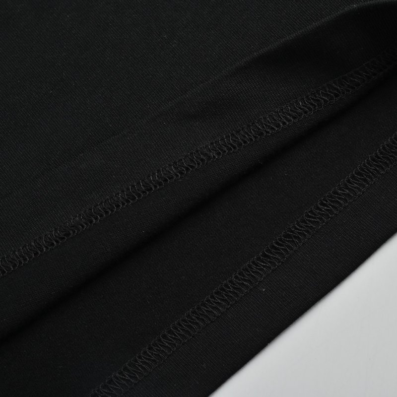 Black Short Sleeve T-Shirt with Green Clover Embroidery view