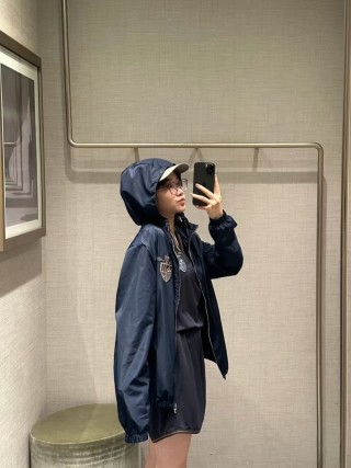 Burberry Navy Hooded Windbreaker Jacket view 4