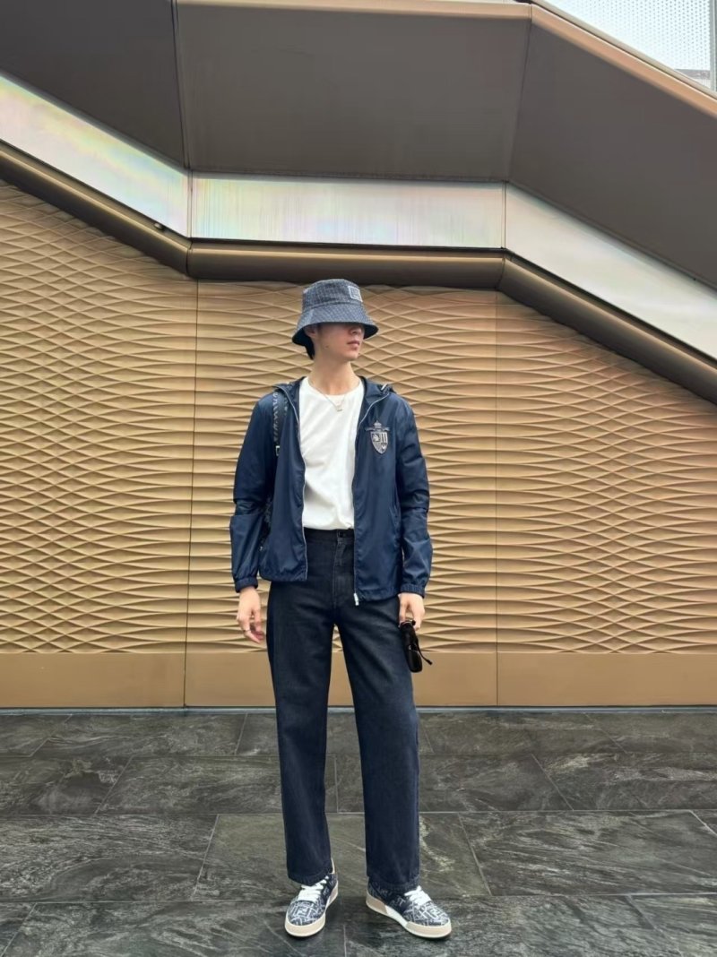 Burberry Navy Hooded Windbreaker Jacket view