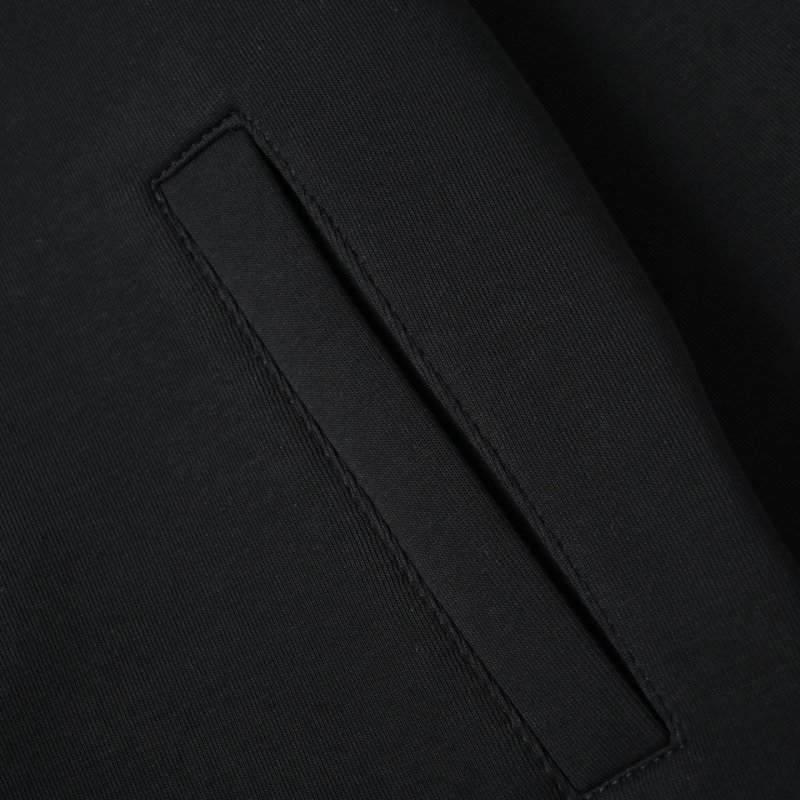 Essentials Black Zip-Up Jacket with Red Stripe Detail view