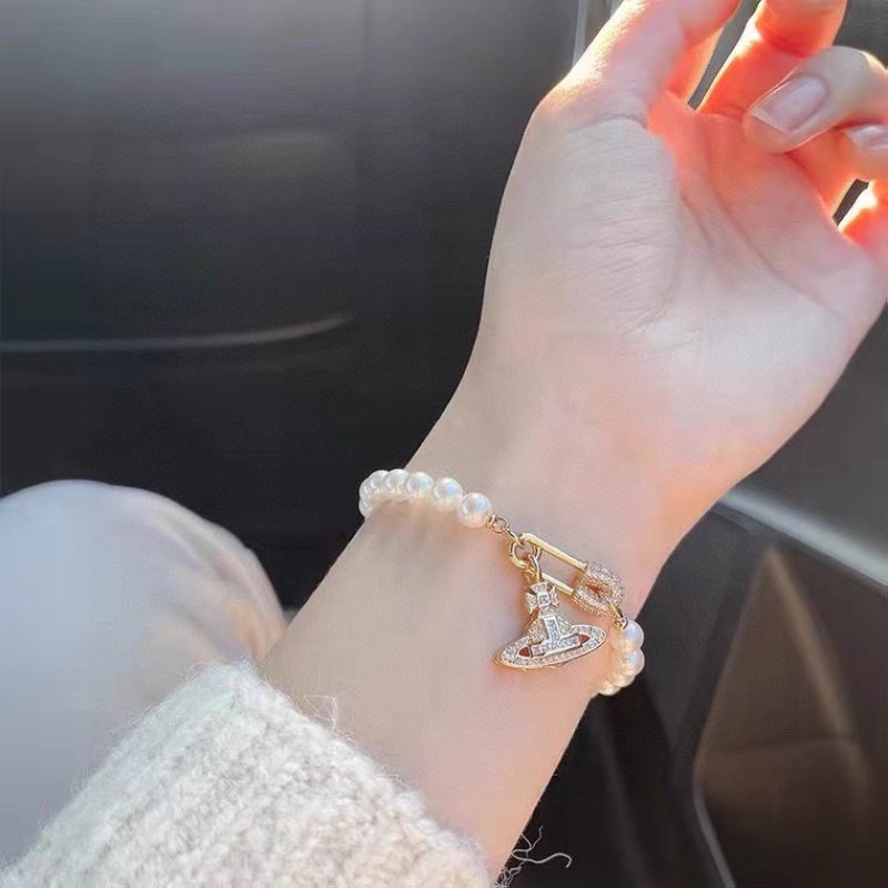 Vivienne Westwood Saturn Pearl Charm Bracelet view