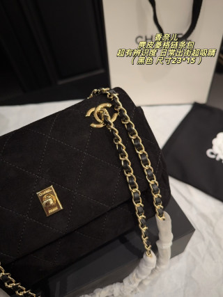 Chanel Classic Black Quilted Chain Shoulder Bag view 3