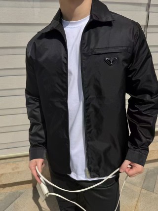 Prada Black Nylon Shirt Jacket view 1