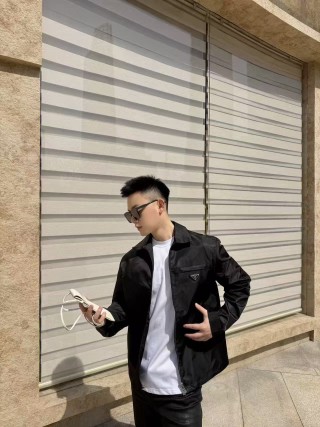 Prada Black Nylon Shirt Jacket view 4