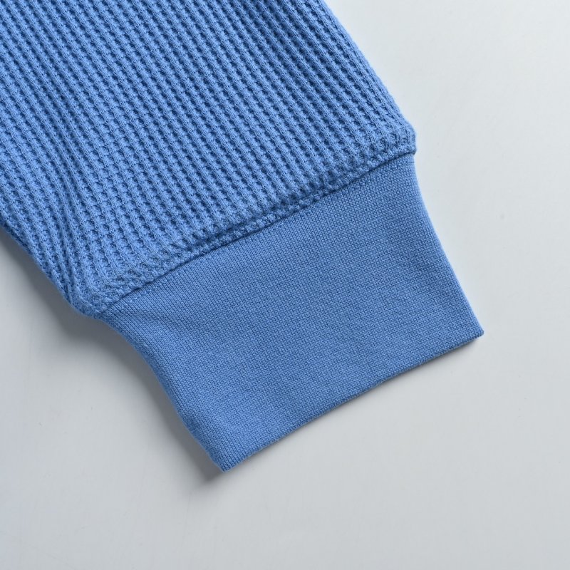 Blue Waffle Knit Zip Hoodie view