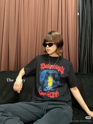 Balenciaga Graphic Print Black T-Shirt view 9