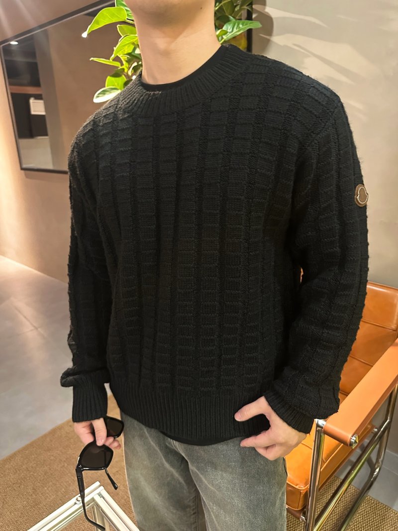 Stone Island Black Cable Knit Crew Neck Sweater