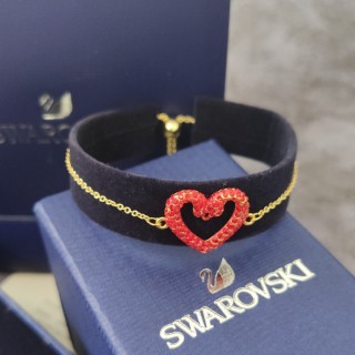 Swarovski Infinite Love Crystal Swan Heart Bracelet Red Gold view 4