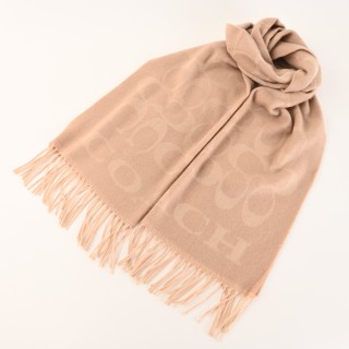 Coach Wool Cashmere Blend Scarf Camel