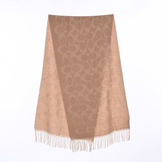 Coach Wool Cashmere Blend Scarf Camel view 4