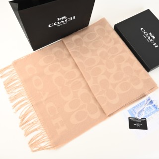 Coach Wool Cashmere Blend Scarf Camel view 9