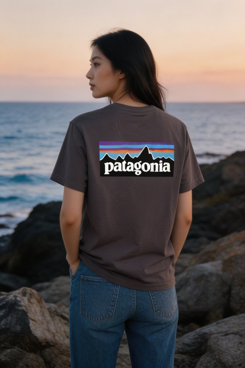 Patagonia Logo Inspired Charcoal T-Shirt view