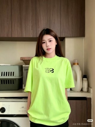 Balenciaga Neon Yellow Logo T-Shirt view 3
