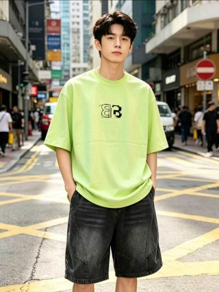 Balenciaga Neon Yellow Logo T-Shirt view 6