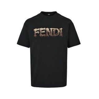 Fendi Gold Logo Black T-Shirt view 9