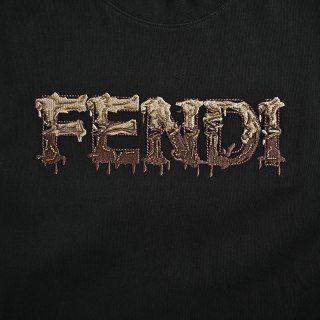 Fendi Gold Logo Black T-Shirt view 12