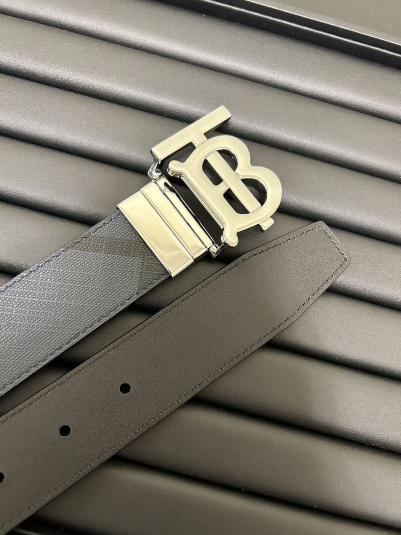 Burberry London Check Canvas Belt with Monogram Buckle - Blue view
