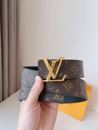 Louis Vuitton Monogram LV Gold Buckle Belt 40mm view 1