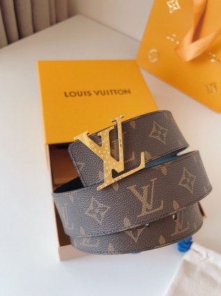 Louis Vuitton Monogram LV Gold Buckle Belt 40mm view 2