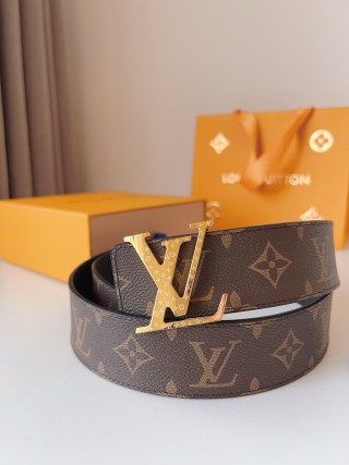Louis Vuitton Monogram LV Gold Buckle Belt 40mm view 5