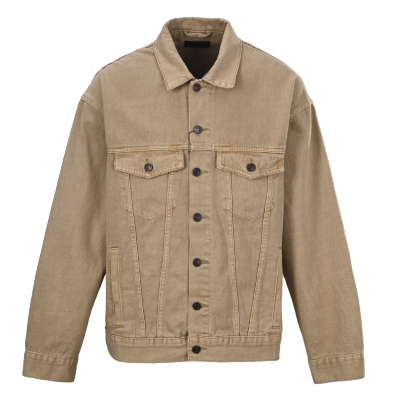 Balenciaga Beige Denim Jacket with Back Logo view