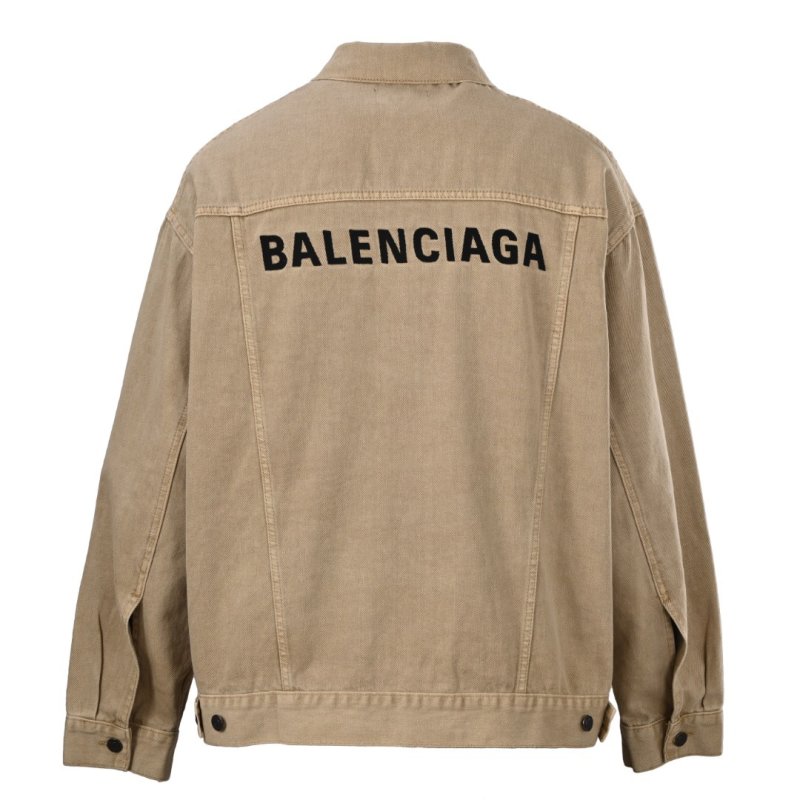 Balenciaga Beige Denim Jacket with Back Logo view