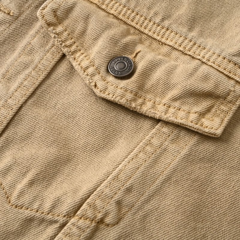 Balenciaga Beige Denim Jacket with Back Logo view