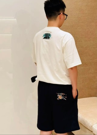 Black Bermuda Shorts with Embroidered Logo view 4