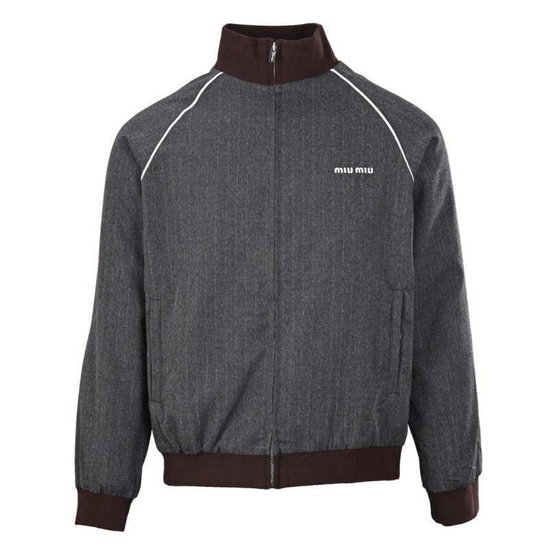 Miu Miu Pinstriped Grey Track Jacket view