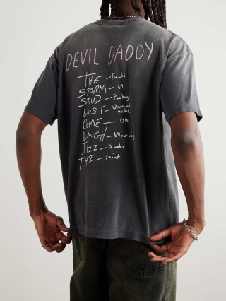Black Graphic Angel Halo T-Shirt view 2