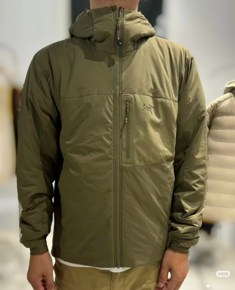 Arcteryx Sage Green Hooded Puffer Jacket
