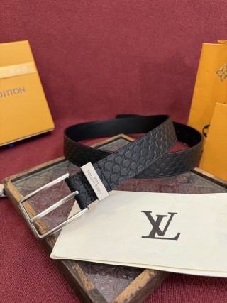 Louis Vuitton Monogram Embossed Leather Belt Black view 2