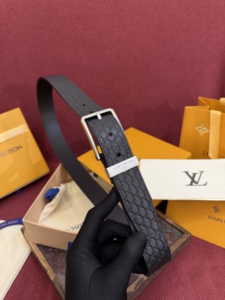 Louis Vuitton Monogram Embossed Leather Belt Black view 7