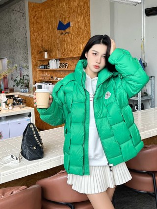 Moncler Green Puffer Down Jacket view 3