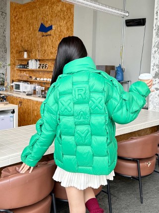 Moncler Green Puffer Down Jacket view 8