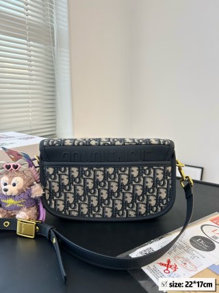 Dior Saddle Bag Navy Monogram Crossbody view 3