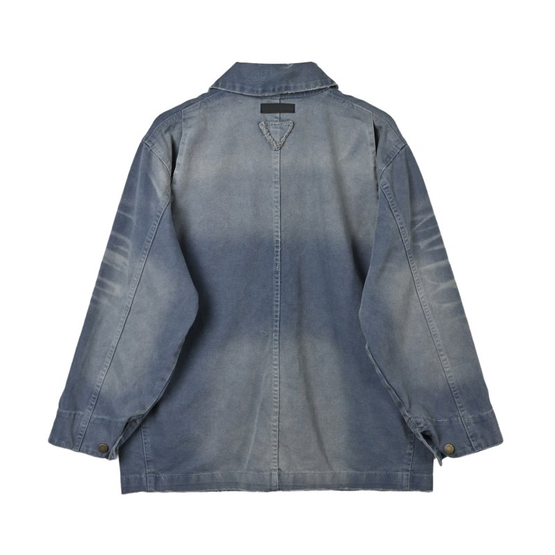 Vintage Wash Denim Jacket with Distressed Details view