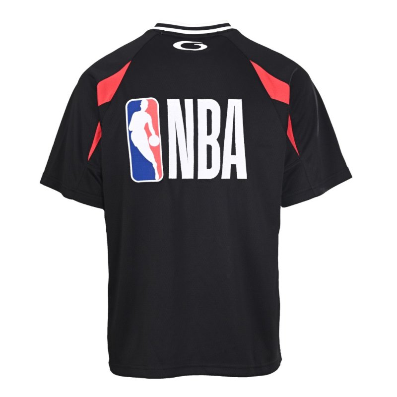 Balenciaga Black Logo T-Shirt with Red Stripe Detail view