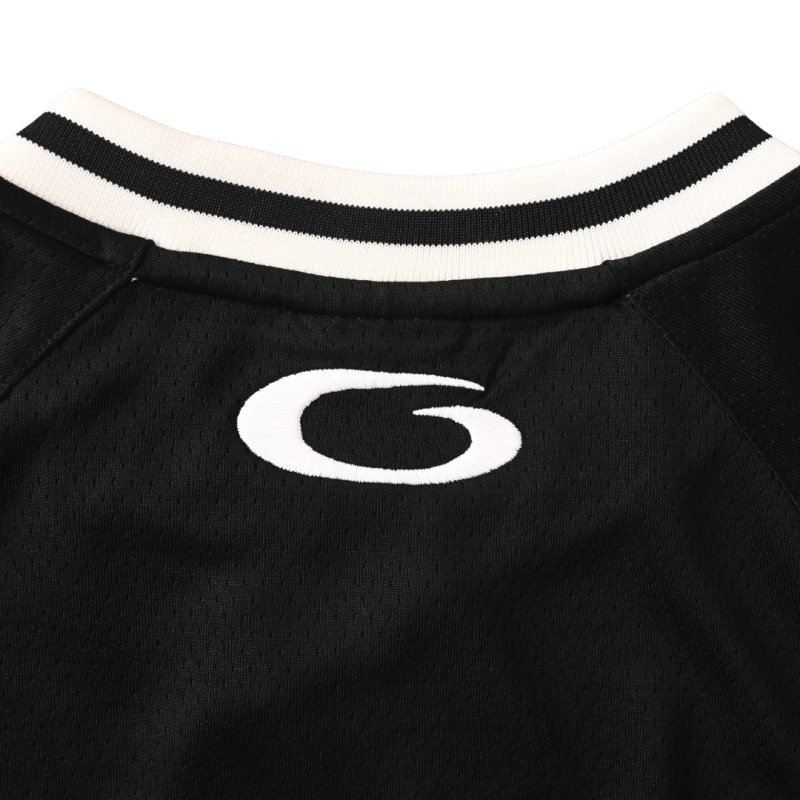 Balenciaga Black Logo T-Shirt with Red Stripe Detail view