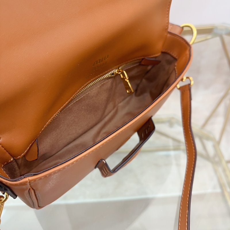 Miu Miu Gold Coin Cognac Leather Shoulder Bag view