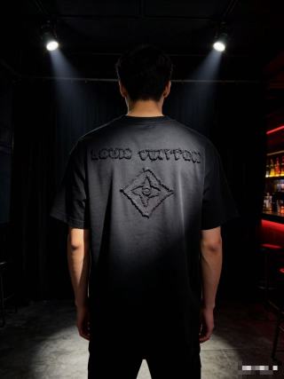 Louis Vuitton Black Monogram Embroidered T-Shirt view 3