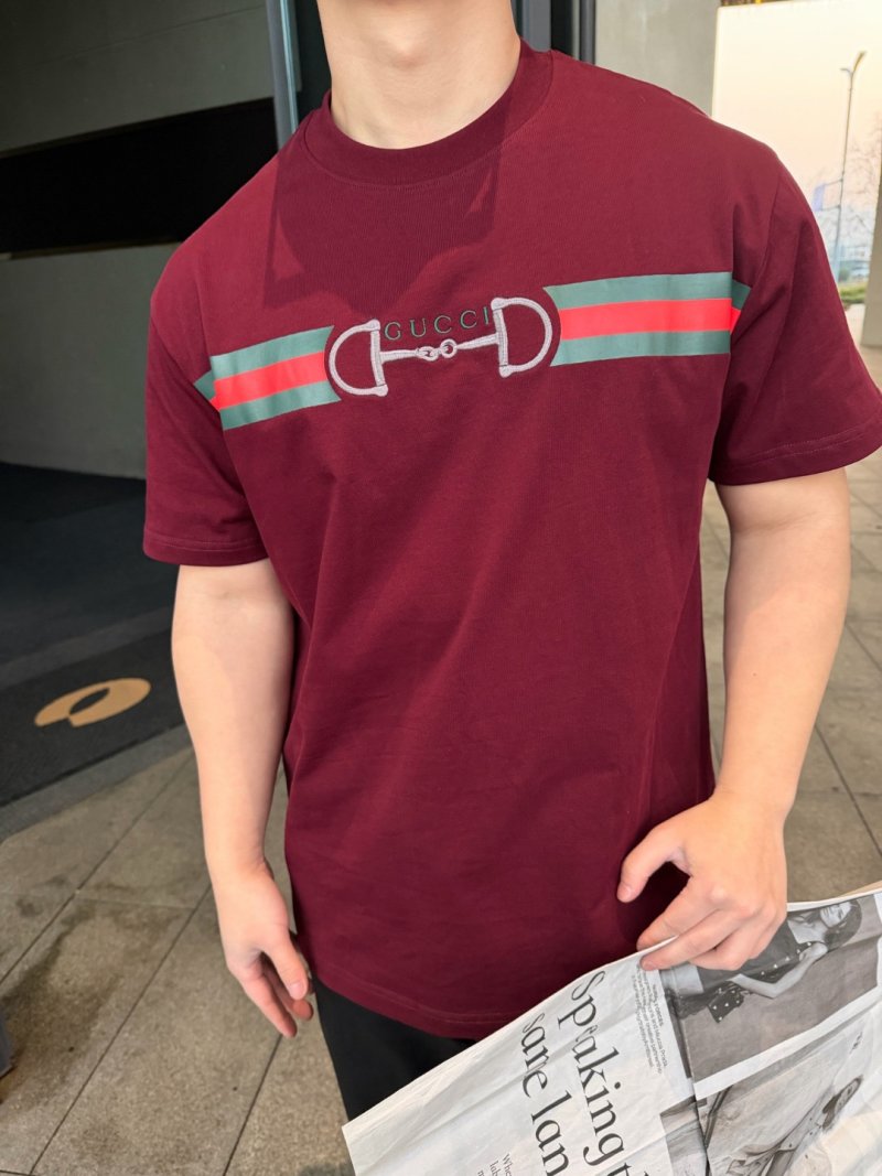 Gucci Horsebit Stripe T-Shirt Burgundy