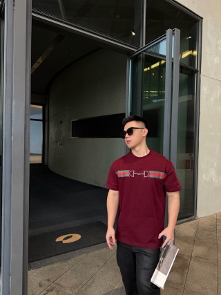 Gucci Horsebit Stripe T-Shirt Burgundy view 2