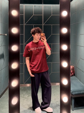 Gucci Horsebit Stripe T-Shirt Burgundy view 8