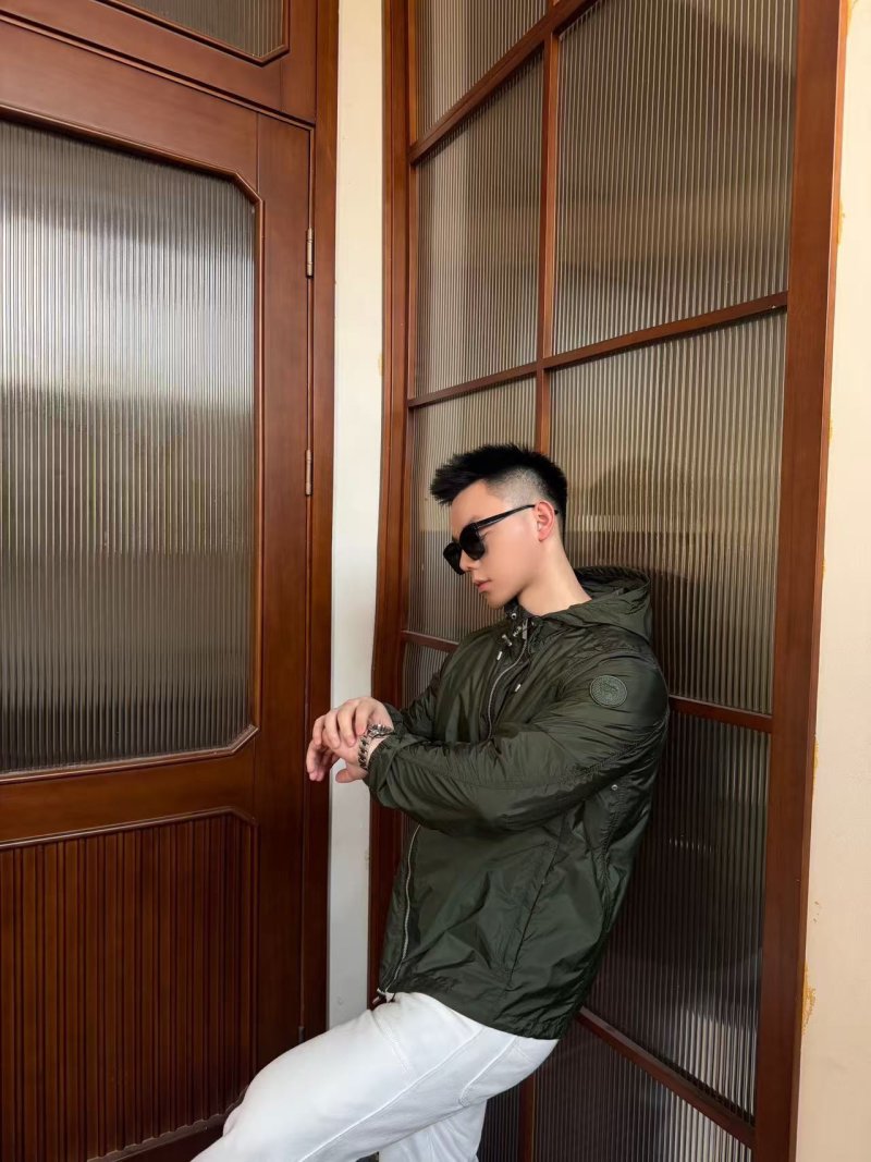 Stone Island Olive Green Nylon Windbreaker Jacket view
