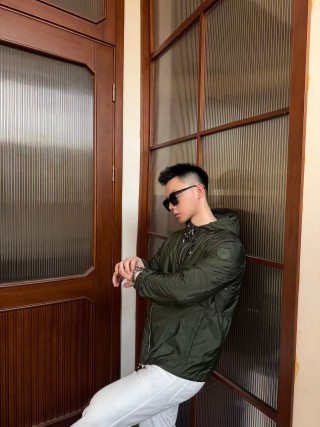 Stone Island Olive Green Nylon Windbreaker Jacket view 2