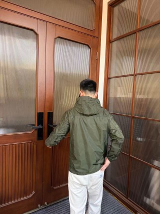 Stone Island Olive Green Nylon Windbreaker Jacket view 4