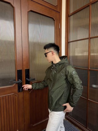 Stone Island Olive Green Nylon Windbreaker Jacket view 5
