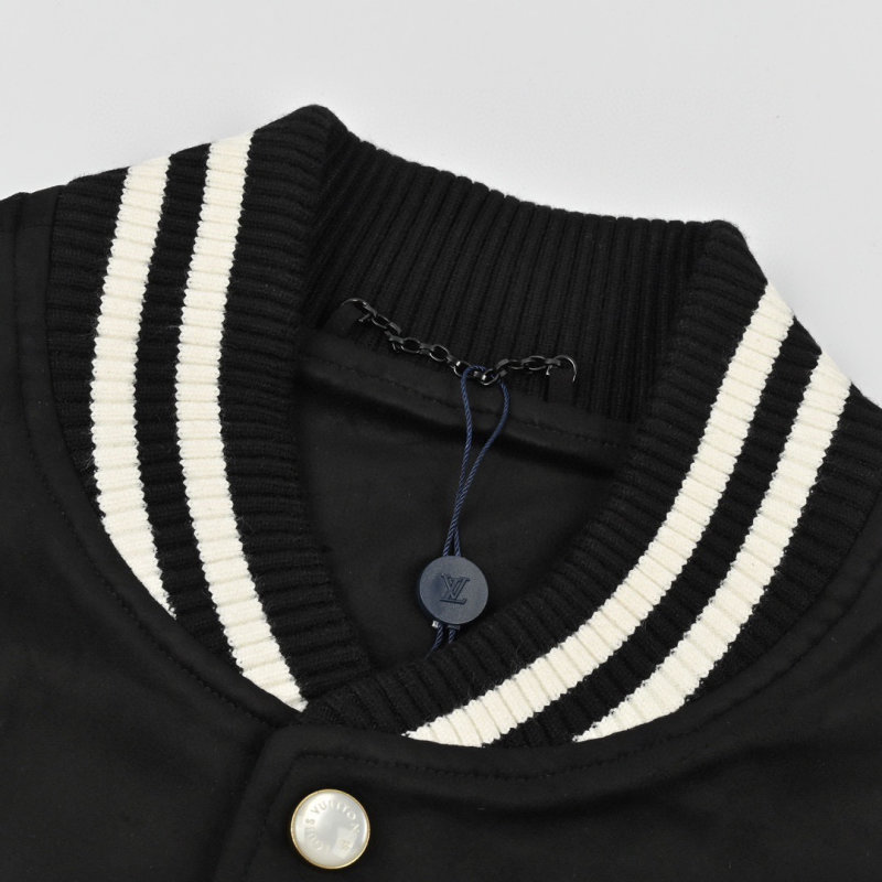 Louis Vuitton Black Wool Varsity Bomber Jacket view