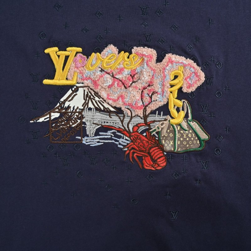 Navy Abstract Graphic Short Sleeve T-Shirt view